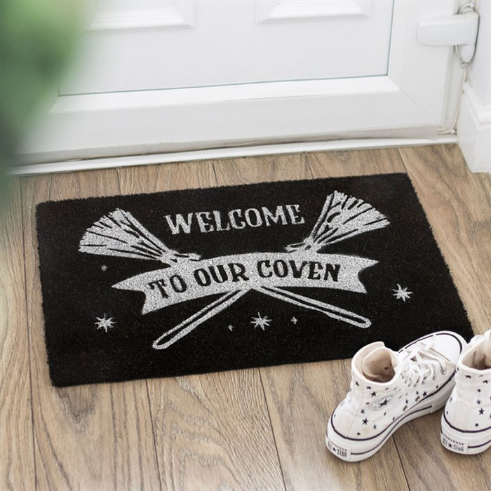 Black Welcome to Our Coven Doormat 🇬🇧