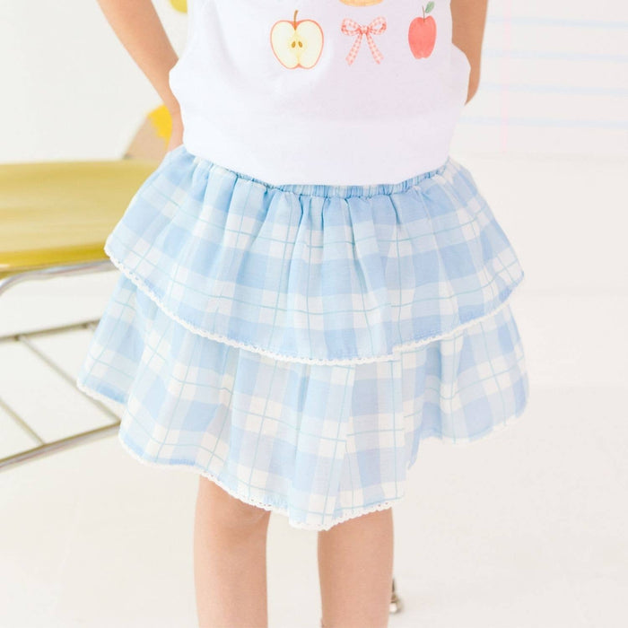 Blue Plaid Skort