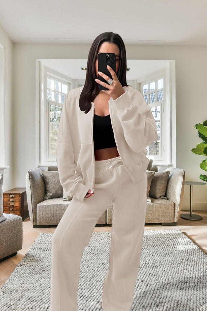 Bomber New Style Oversized Fleece Zipper and Wide Leg Tracksuit 🇬🇧
