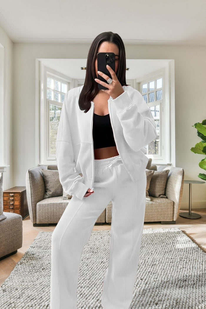 Bomber New Style Oversized Fleece Zipper and Wide Leg Tracksuit 🇬🇧