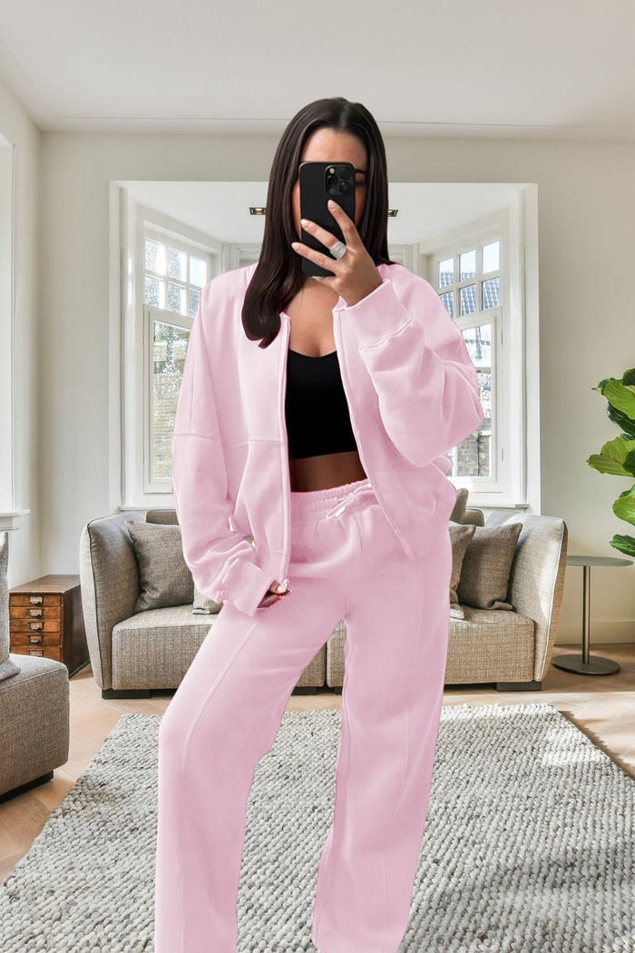 Bomber New Style Oversized Fleece Zipper and Wide Leg Tracksuit 🇬🇧