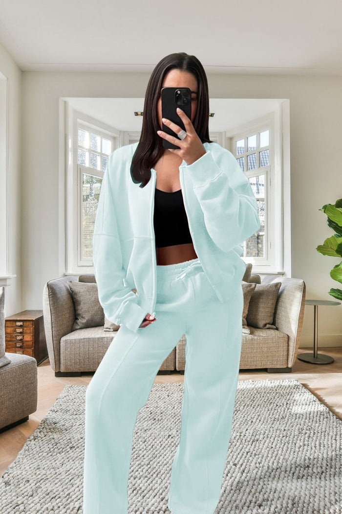 Bomber New Style Oversized Fleece Zipper and Wide Leg Tracksuit 🇬🇧