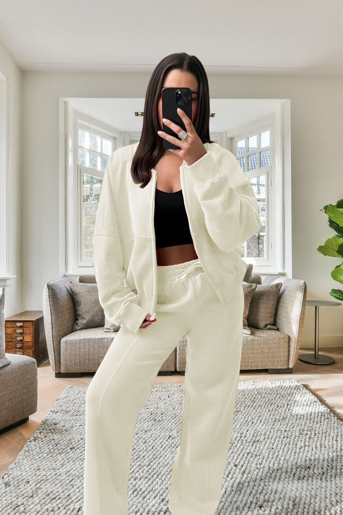 Bomber New Style Oversized Fleece Zipper and Wide Leg Tracksuit 🇬🇧
