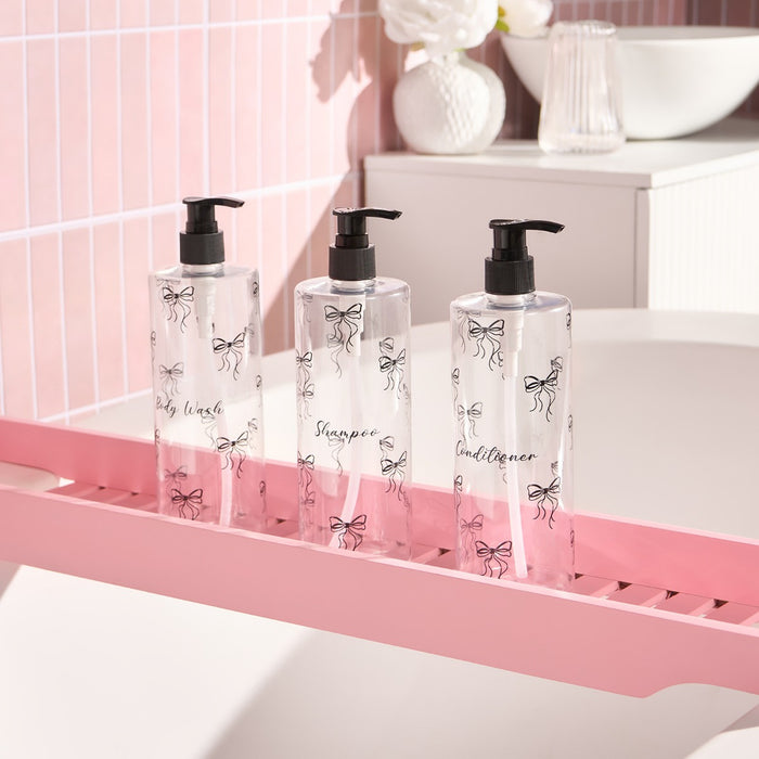 Bows Dispenser Bottles, Clear/Black - 3 Pack 🇬🇧