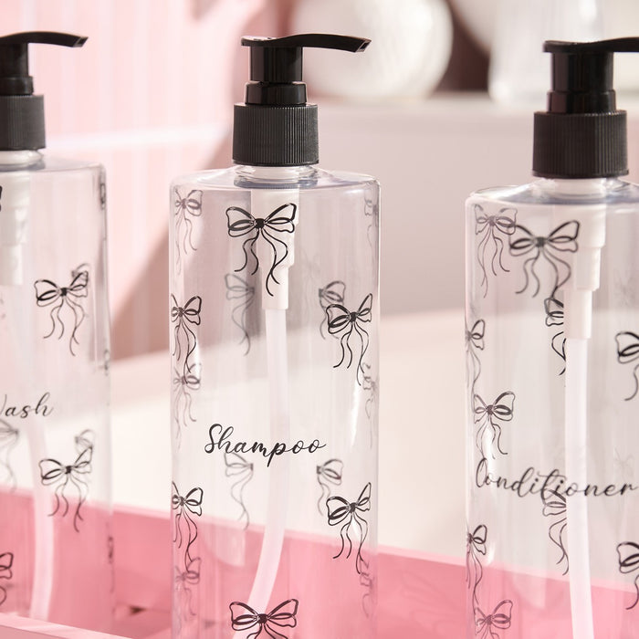 Bows Dispenser Bottles, Clear/Black - 3 Pack 🇬🇧
