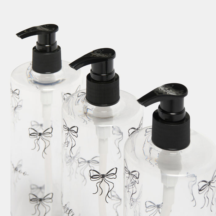 Bows Dispenser Bottles, Clear/Black - 3 Pack 🇬🇧