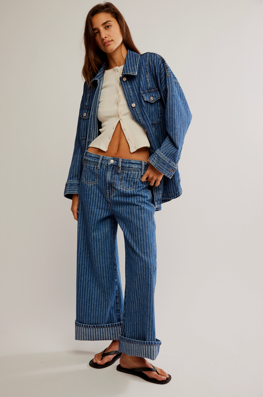 Brette Cropped Wide Leg - Bittersweet Blue