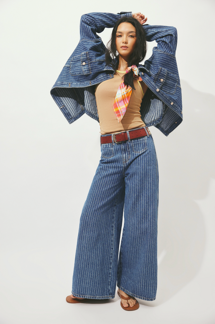 Brette Cropped Wide Leg - Bittersweet Blue