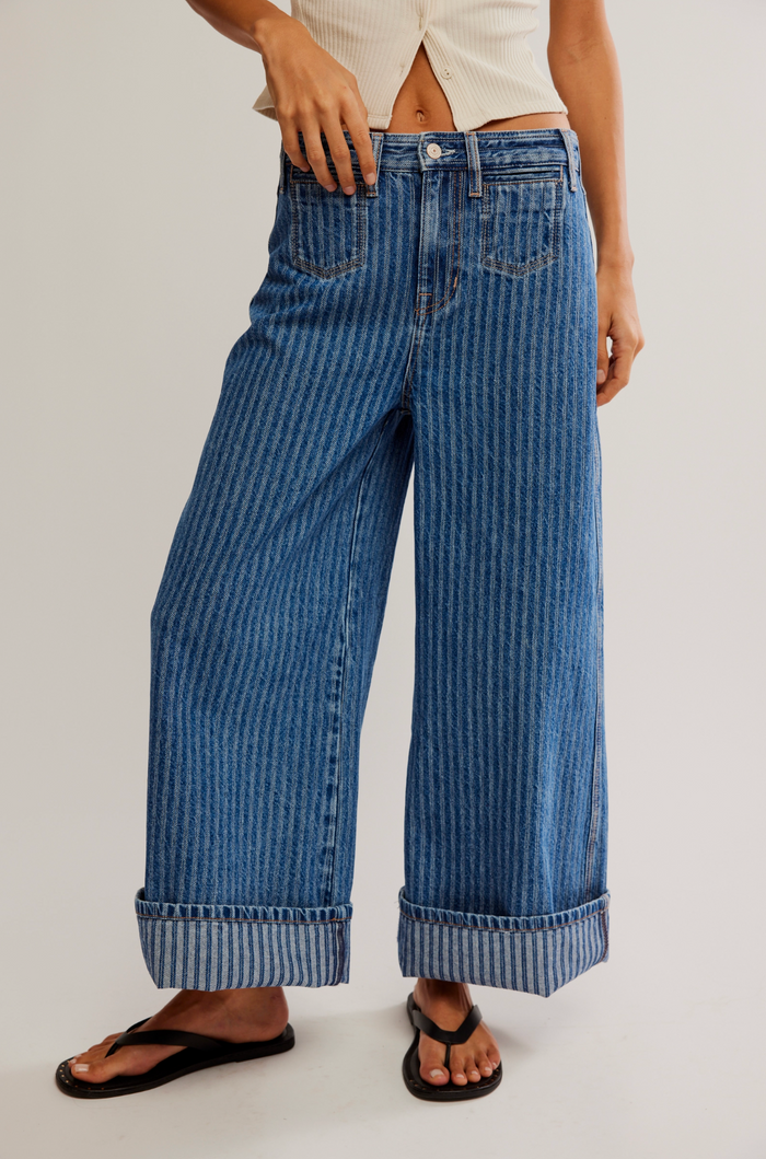 Brette Cropped Wide Leg - Bittersweet Blue
