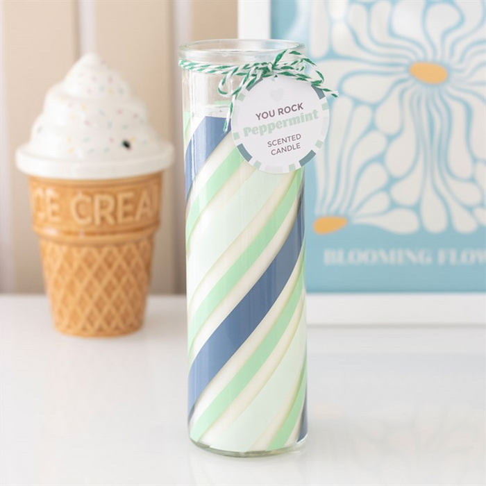 Candy Stripe Peppermint Tube Candle 🇬🇧