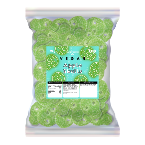 Candycrave Vegan Fizzy Apple Skulls 2kg 🇬🇧