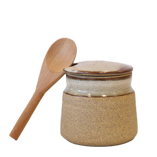 MW Home Ceramic Stoneware Sugar Pot With Spoon - Waha Lifestyle