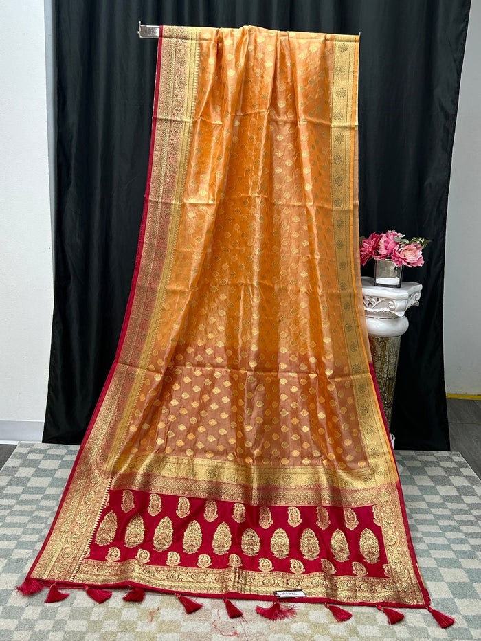 Chanderi silk saree by Kurti Connection USA