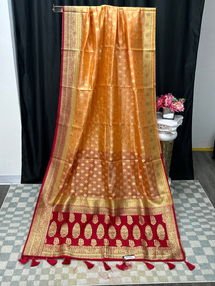 Chanderi silk saree by Kurti Connection USA