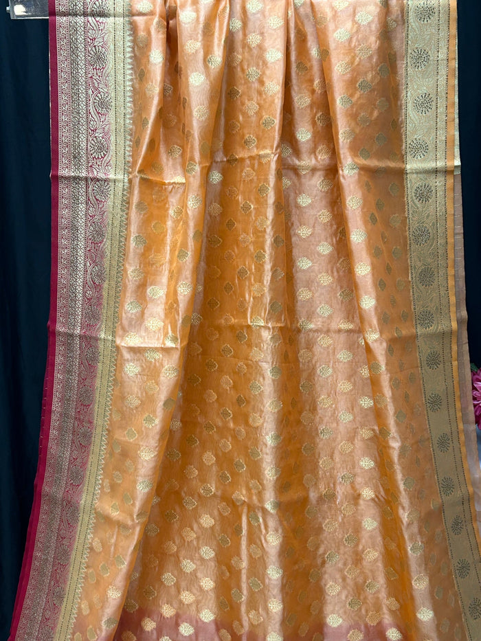 Chanderi silk saree by Kurti Connection USA