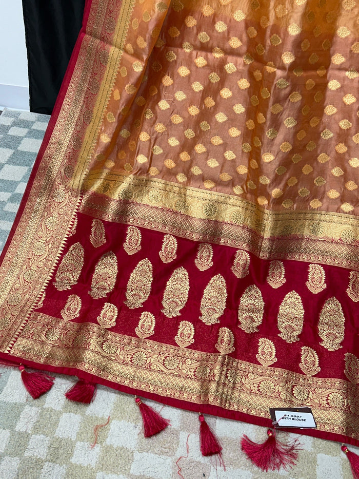 Chanderi silk saree by Kurti Connection USA