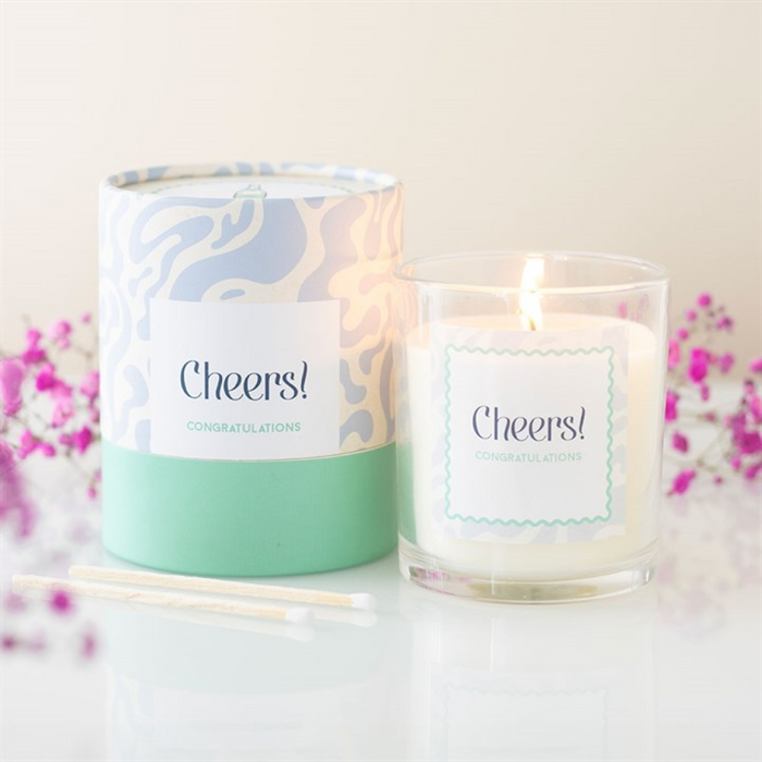Cheers Congratulations Champagne Fizz Candle 🇬🇧