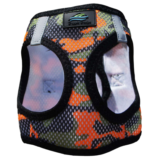 CHOKE-FREE-MESH-DOG-HARNESS-ORANGE-CAMO