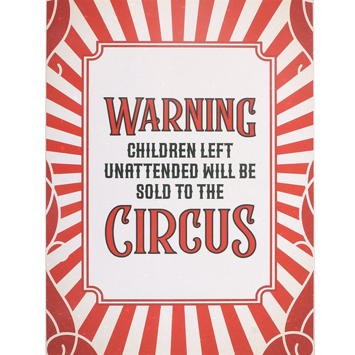 Circus Warning Metal Hanging Sign 🇬🇧