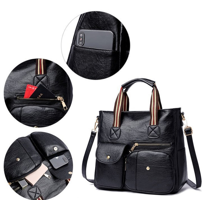 CL1370 - Retro Multi-Pocket Fashion Handbag