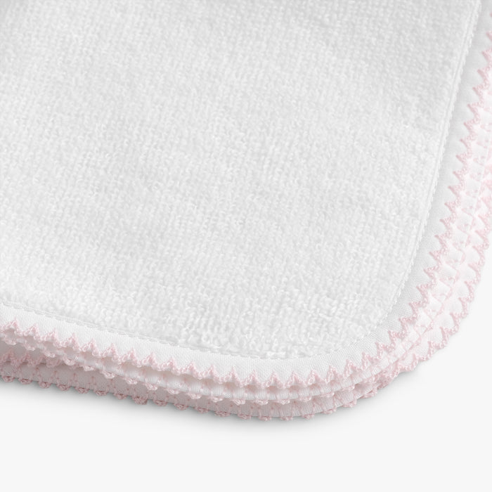 Washcloth with pink trim