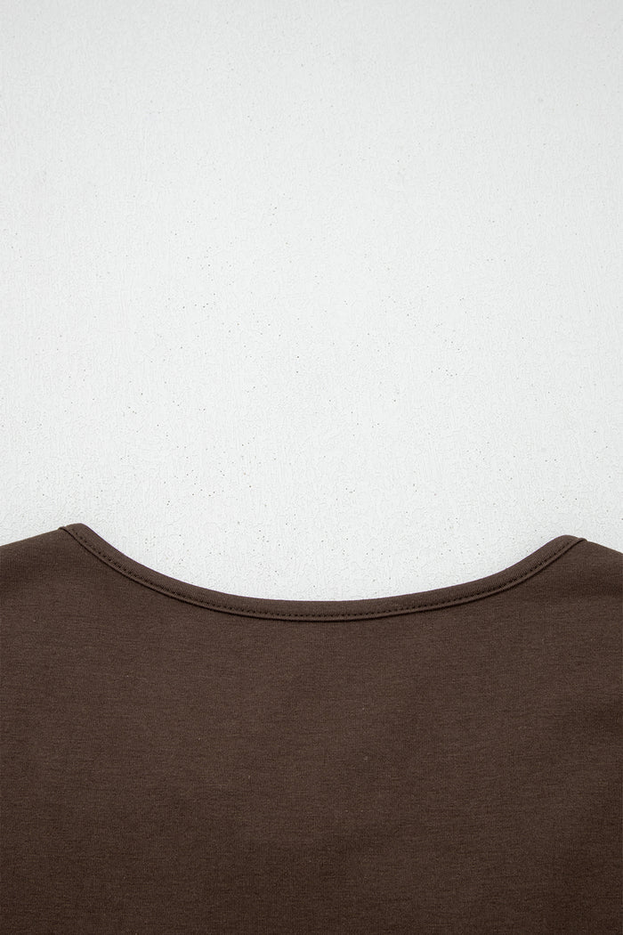 Coffee Plus Size Solid Color Bow Tie Peplum Tank Top 🇺🇸