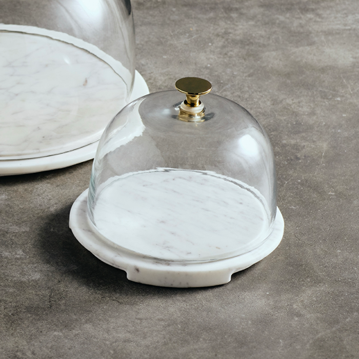 Cova Marble Base Dome Small - Magnolia Lane co. Home + Garden + Gift