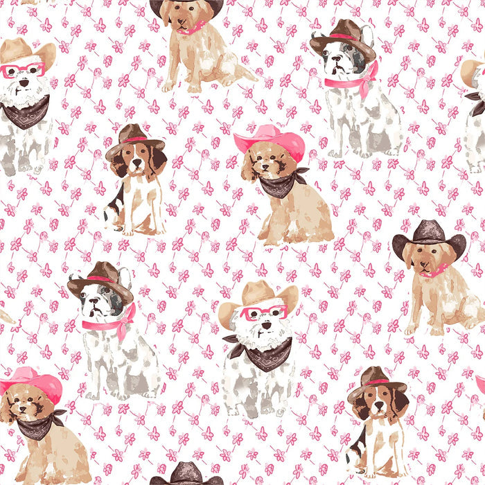 Cowboy Pups Quilted Baby Blanket #QD9869JBB