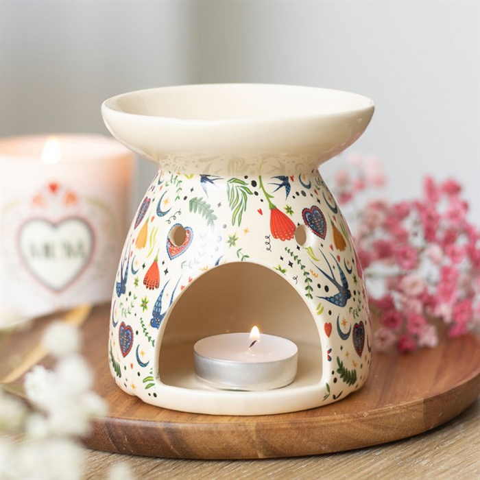 Cream Midnight Bloom Print Oil Burner 🇬🇧