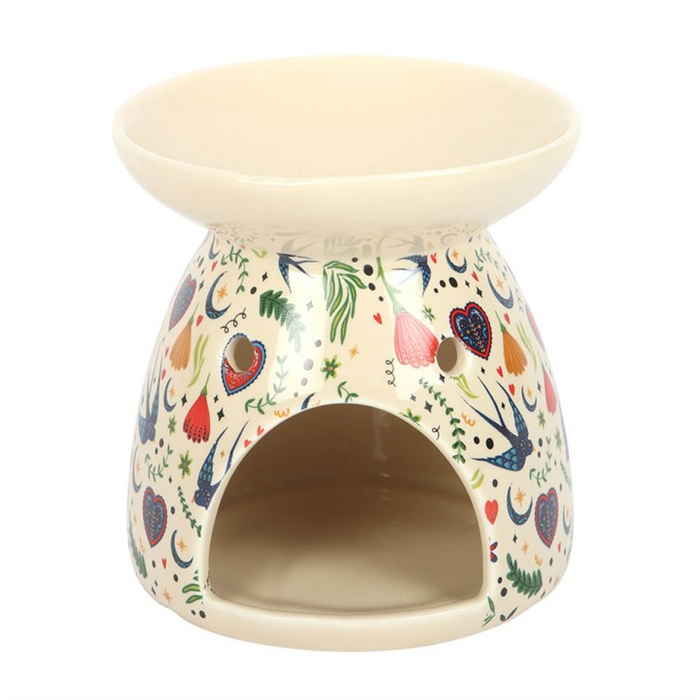 Cream Midnight Bloom Print Oil Burner 🇬🇧