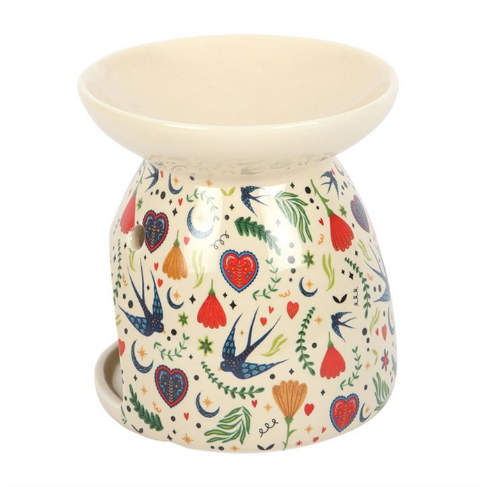 Cream Midnight Bloom Print Oil Burner 🇬🇧