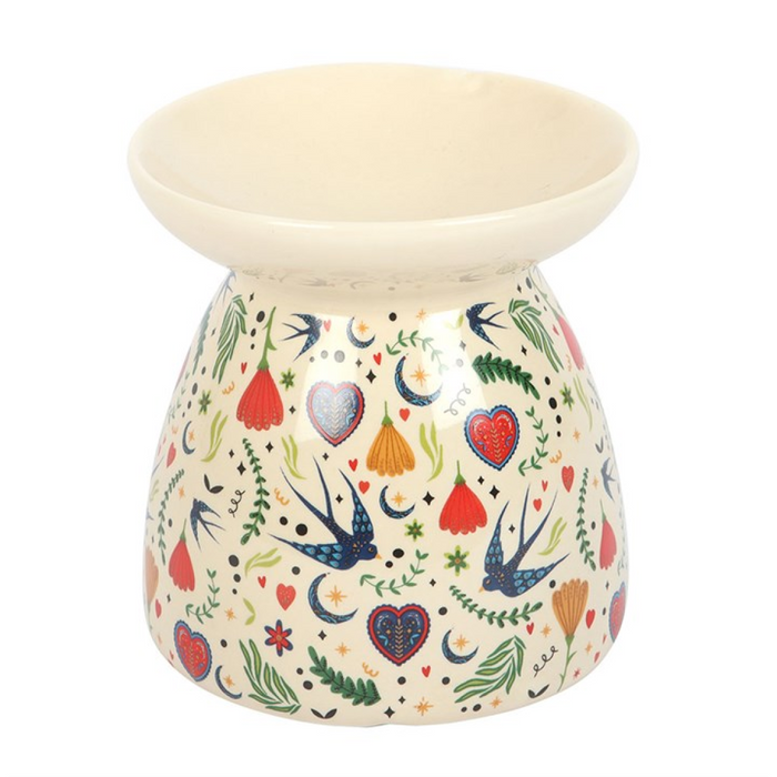 Cream Midnight Bloom Print Oil Burner 🇬🇧