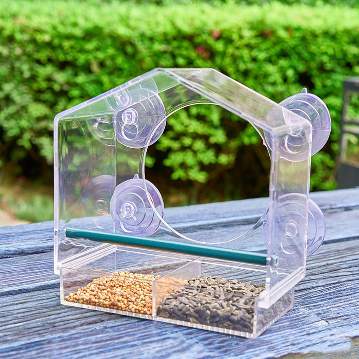 Creative Simple Transparent House Acrylic Bird Feeder 🇨🇳