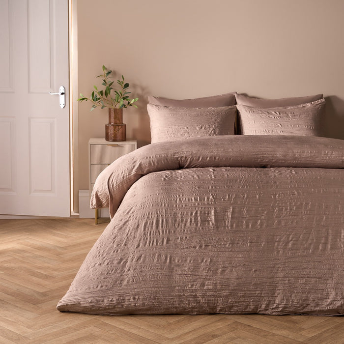 Crinkle Duvet Set - Mink 🇬🇧