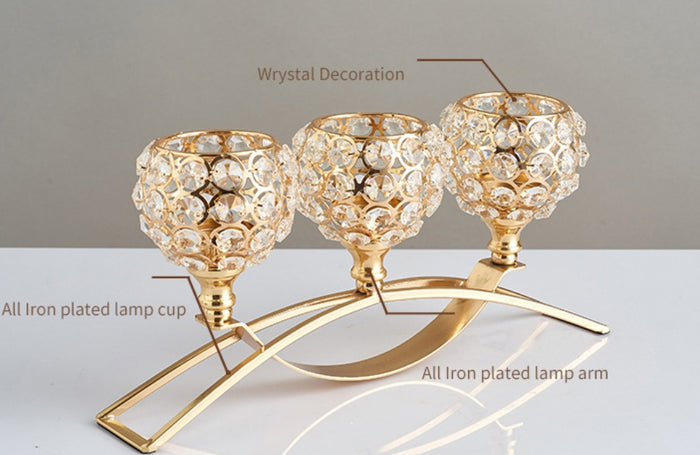 Crystal Candle Holder Amazon Geometric Wrought Iron Candle Holder Ornaments 🇨🇳