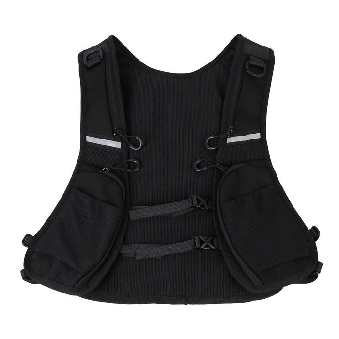 Cycling Running Vest Bag Reflective Hydration Vest Storage Bag Lightweight Backpack - Black 🇬🇧