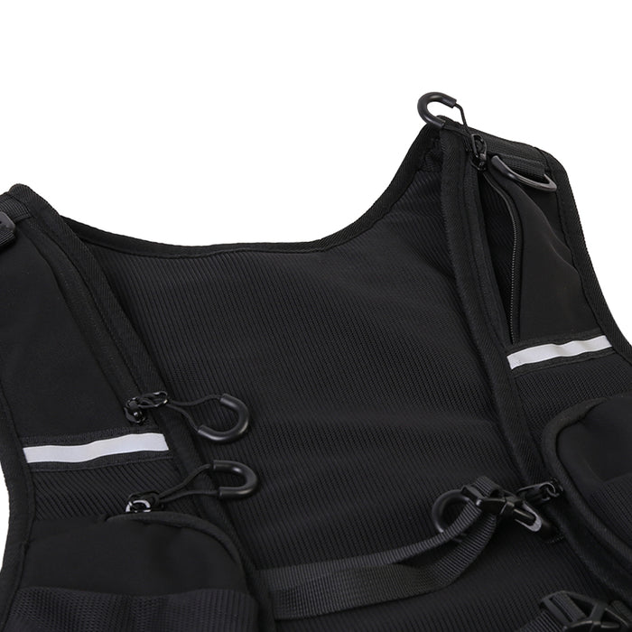 Cycling Running Vest Bag Reflective Hydration Vest Storage Bag Lightweight Backpack - Black 🇬🇧