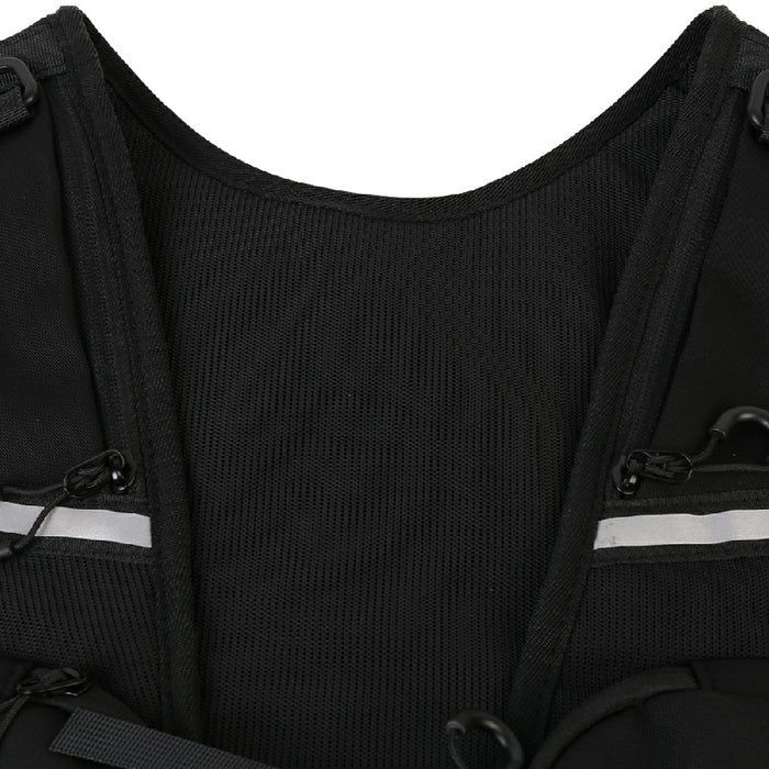 Cycling Running Vest Bag Reflective Hydration Vest Storage Bag Lightweight Backpack - Black 🇬🇧