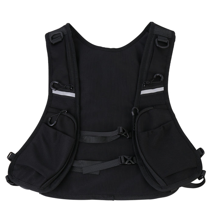 Cycling Running Vest Bag Reflective Hydration Vest Storage Bag Lightweight Backpack - Black 🇬🇧