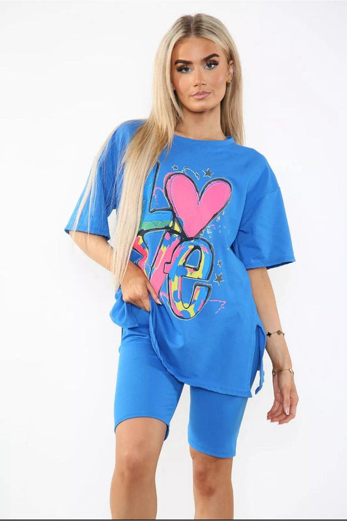 Love Slogan / Royal Blue / One Size UK Fit (Upto 14)