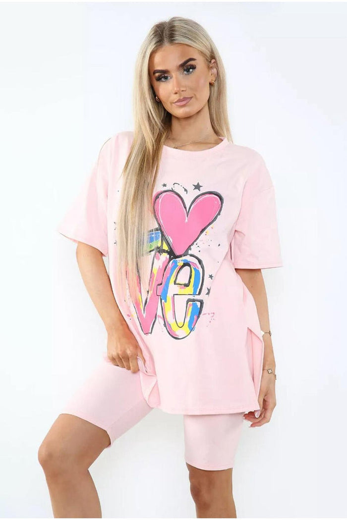 Love Slogan / Pink / One Size UK Fit (Upto 14)