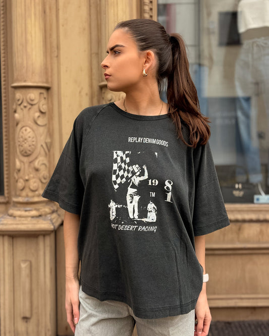 DÁMSKÉ TRIČKO REPLAY OVERSIZED STŘIHU