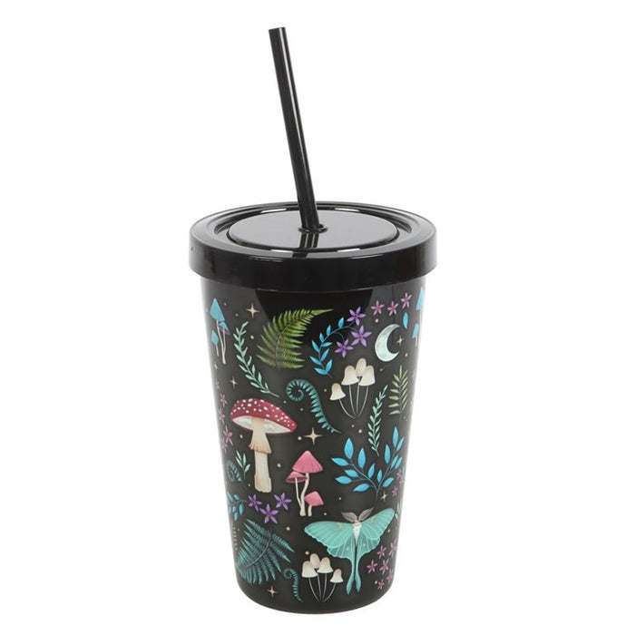 Dark Forest Print Plastic Tumbler with Straw 🇬🇧