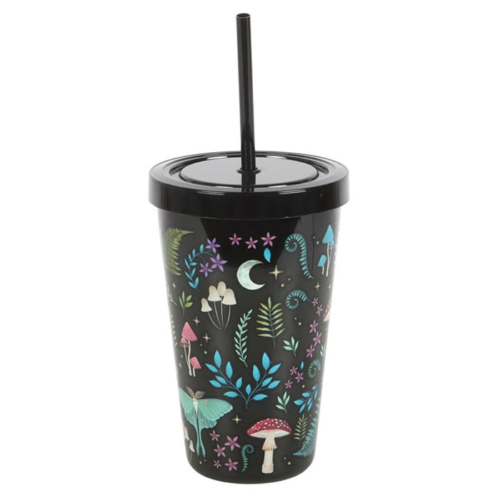 Dark Forest Print Plastic Tumbler with Straw 🇬🇧