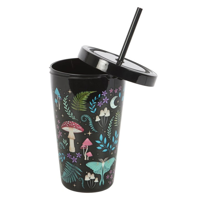 Dark Forest Print Plastic Tumbler with Straw 🇬🇧