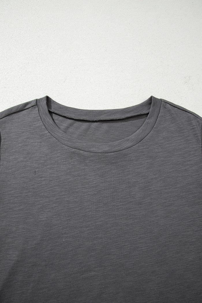 Dark Grey Double Ruffled Short Sleeve Plus Size Top 🇺🇸