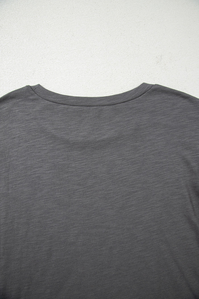 Dark Grey Double Ruffled Short Sleeve Plus Size Top 🇺🇸
