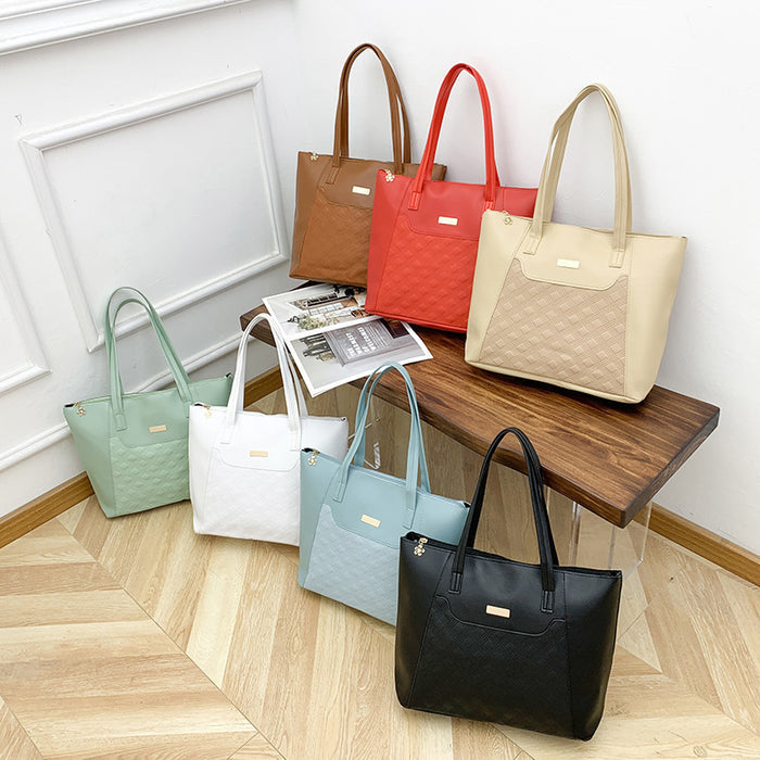 Diamond-Embossed Large-Capacity Tote Bag 🇨🇳