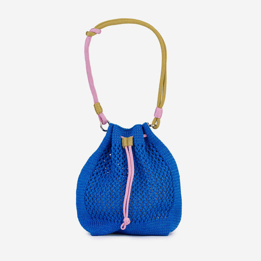 Drawstring Raffia Mini Bag