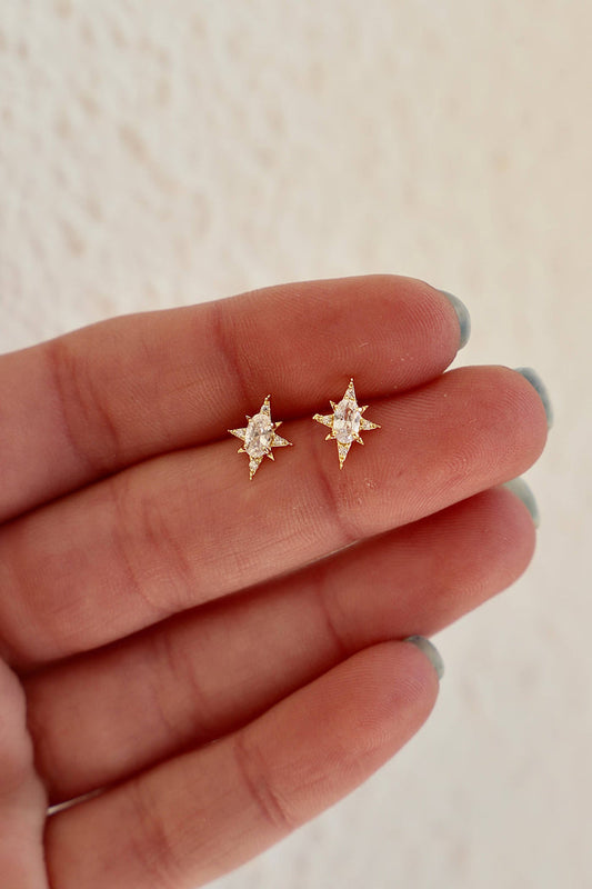 E1721G Gold Starlight CZ Studs